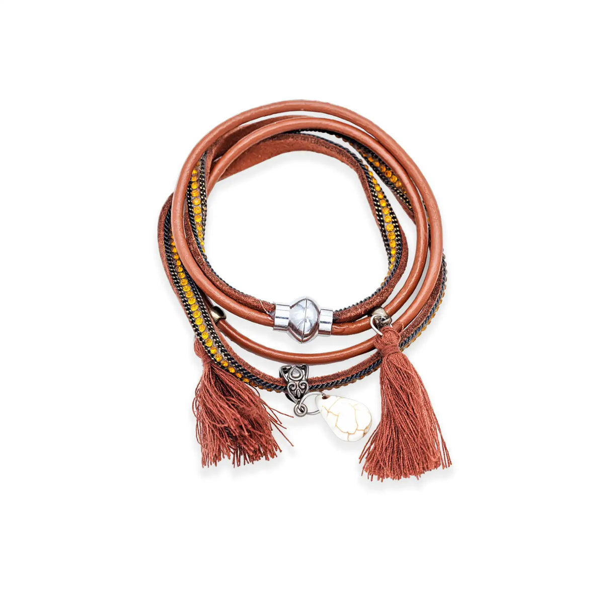 Lederarmband braun mit Magnetverschluss