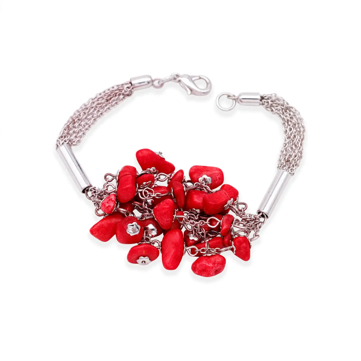 Armband mit roten Steinen
