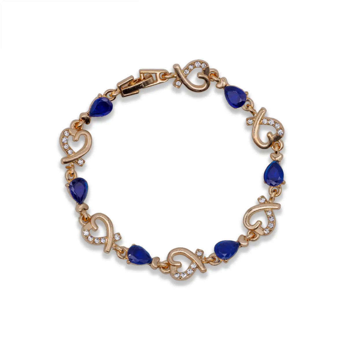Armband mit Herz und blauen Kristallen