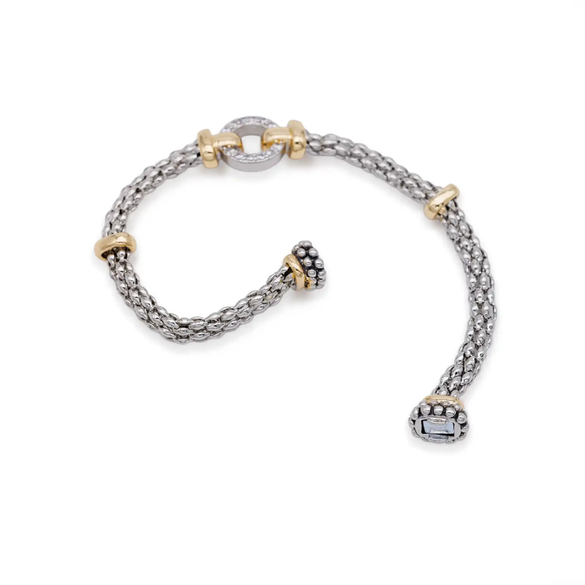 Armband silberfarben mit Magnetverschluss und goldfarbenen Akzenten