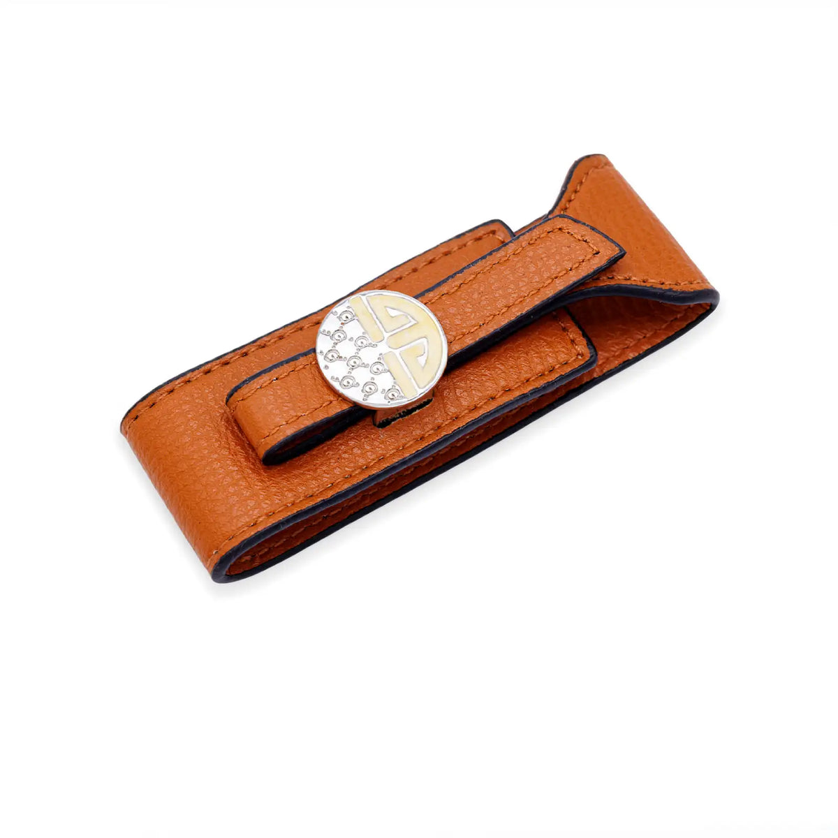Lederarmband cognacbraun – Schiebeschlaufe in Bicolor