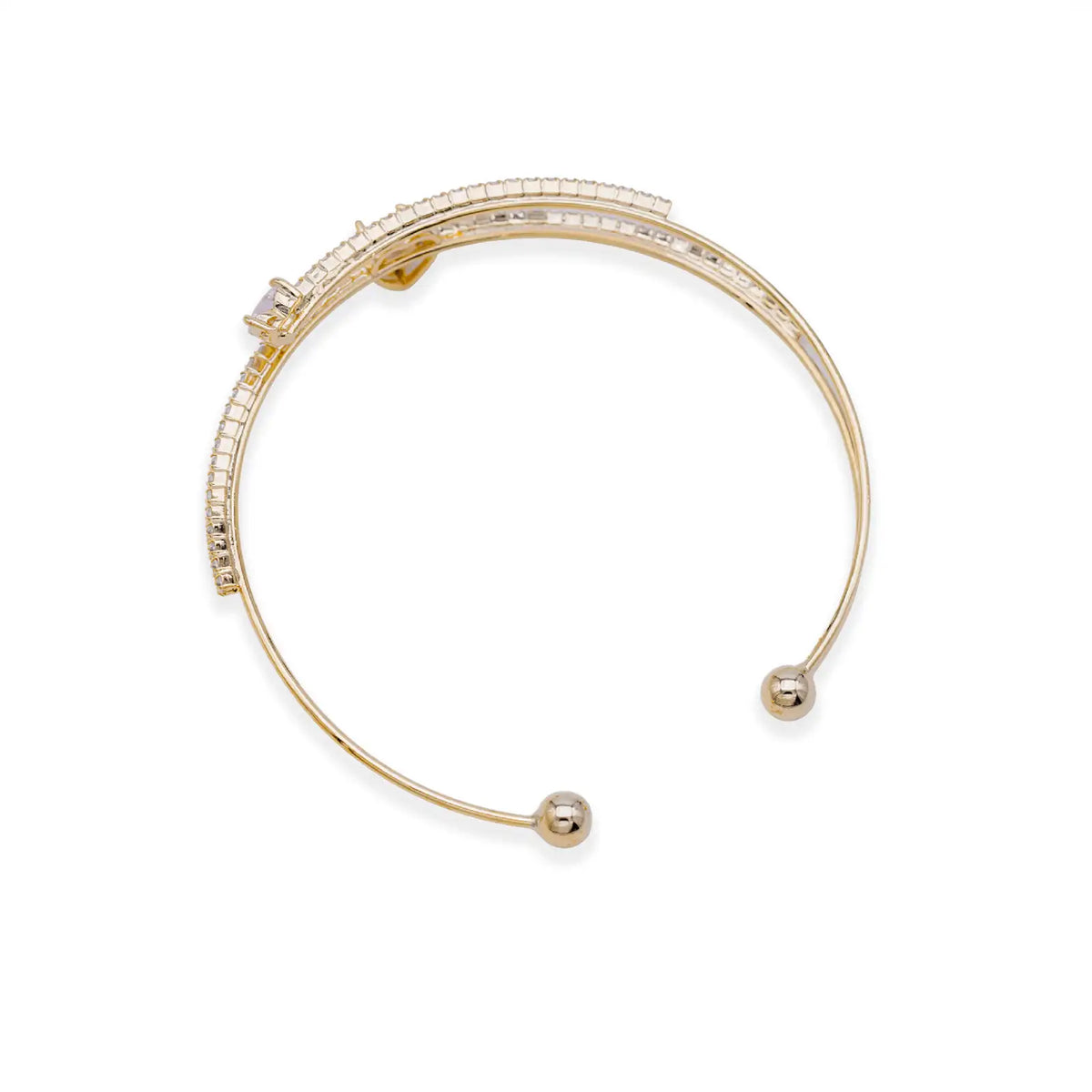 Armreif goldfarben mit Herzen und Zirkonia