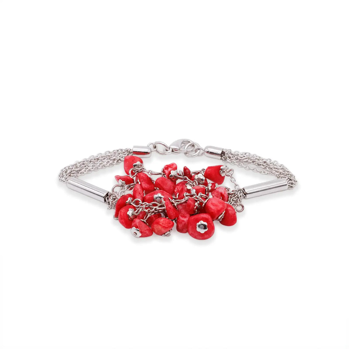 Armband mit roten Steinen