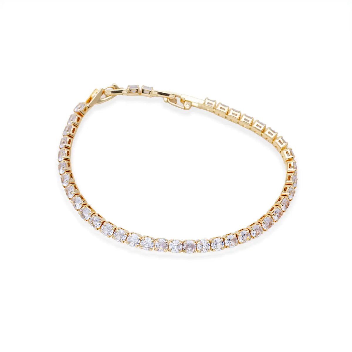 Tennisarmband goldfarben mit Zirkonia