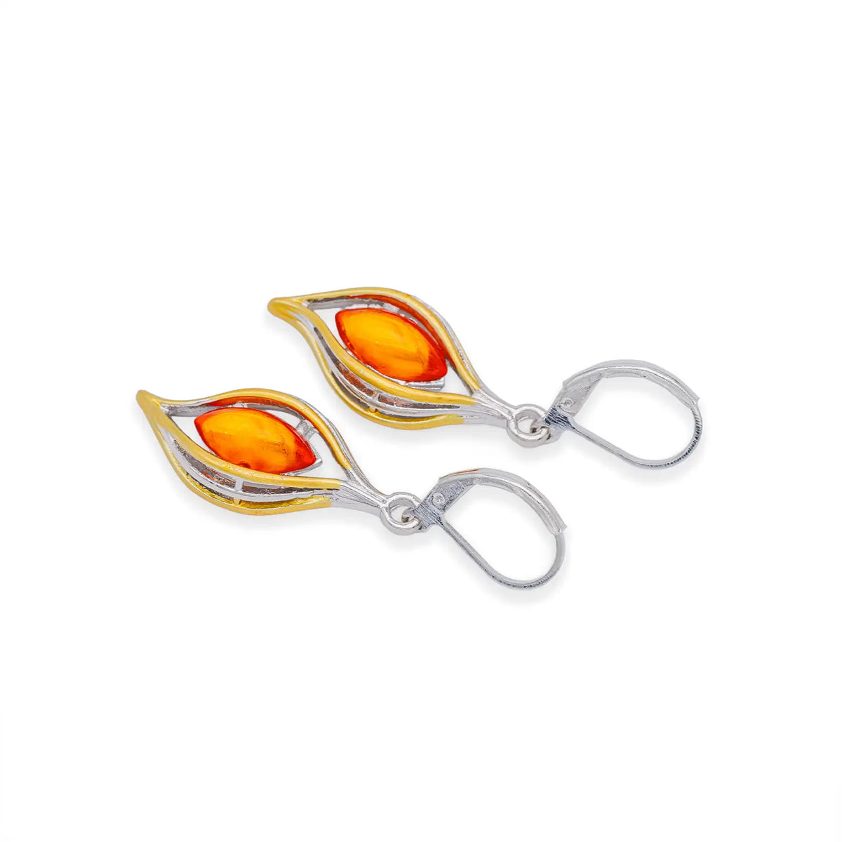 Ohrhänger mit orangerotem Stein