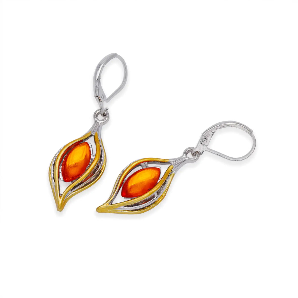 Ohrhänger mit orangerotem Stein