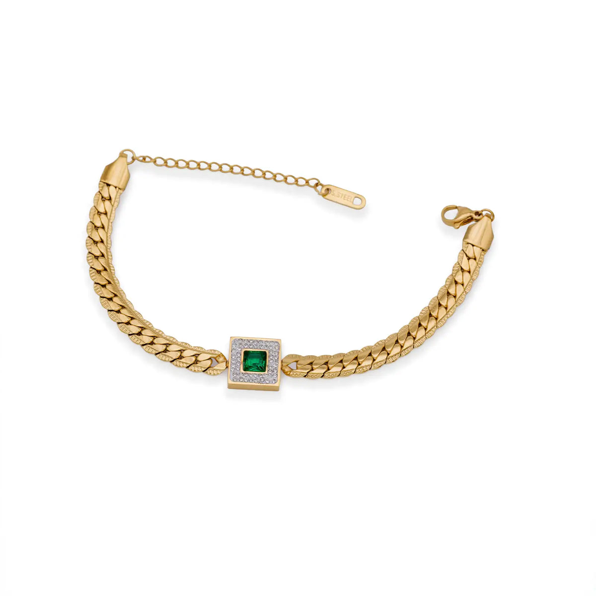 Armband mit smaragdgrünem Zirkoniastein