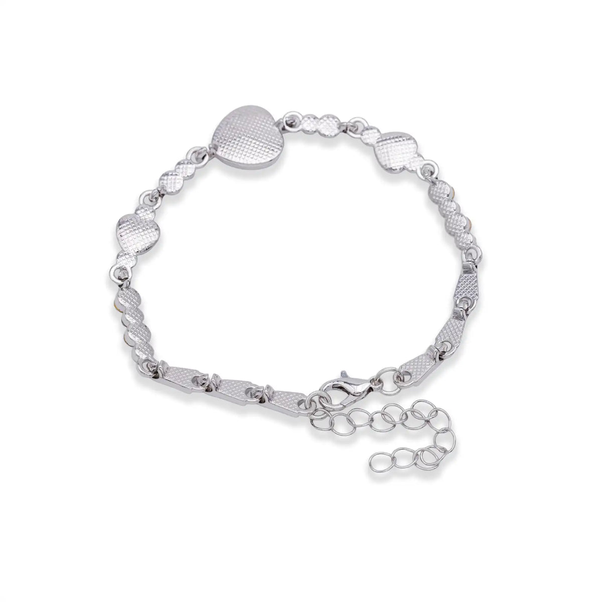 Armband silberfarben mit blauen Kristallherzen