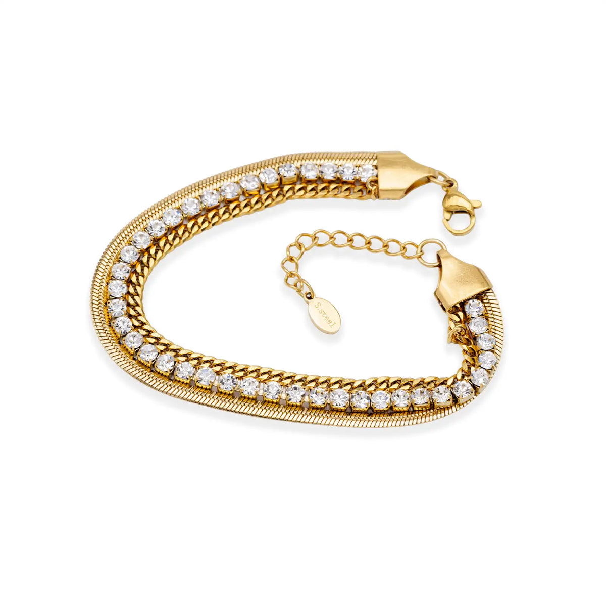 Armband goldfarben mit Zirkonia