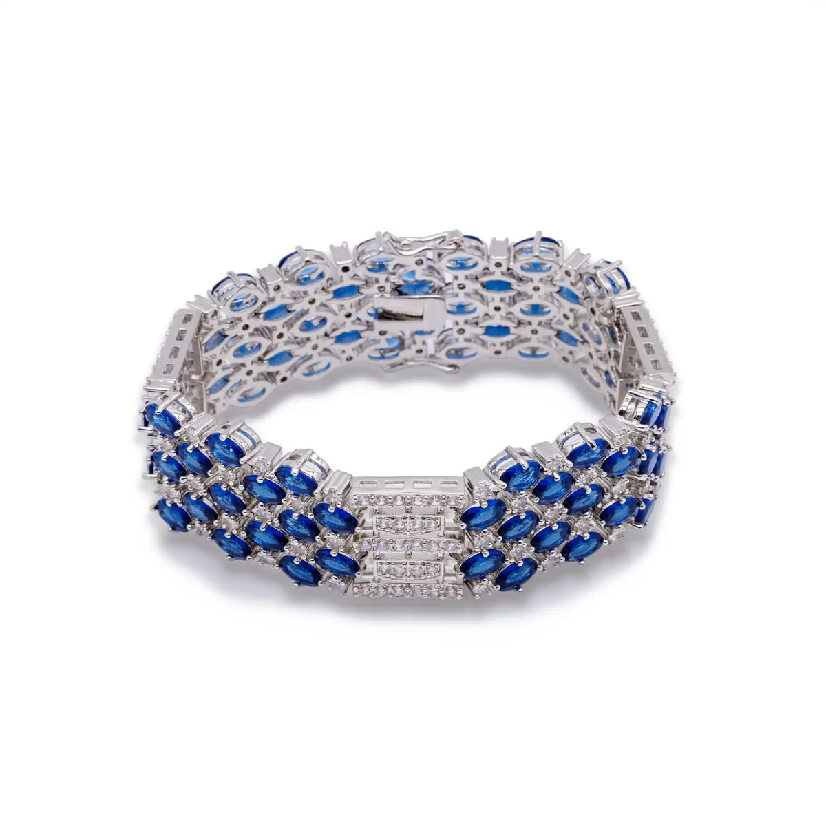 Armband silberfarben mit blauen Zirkonia