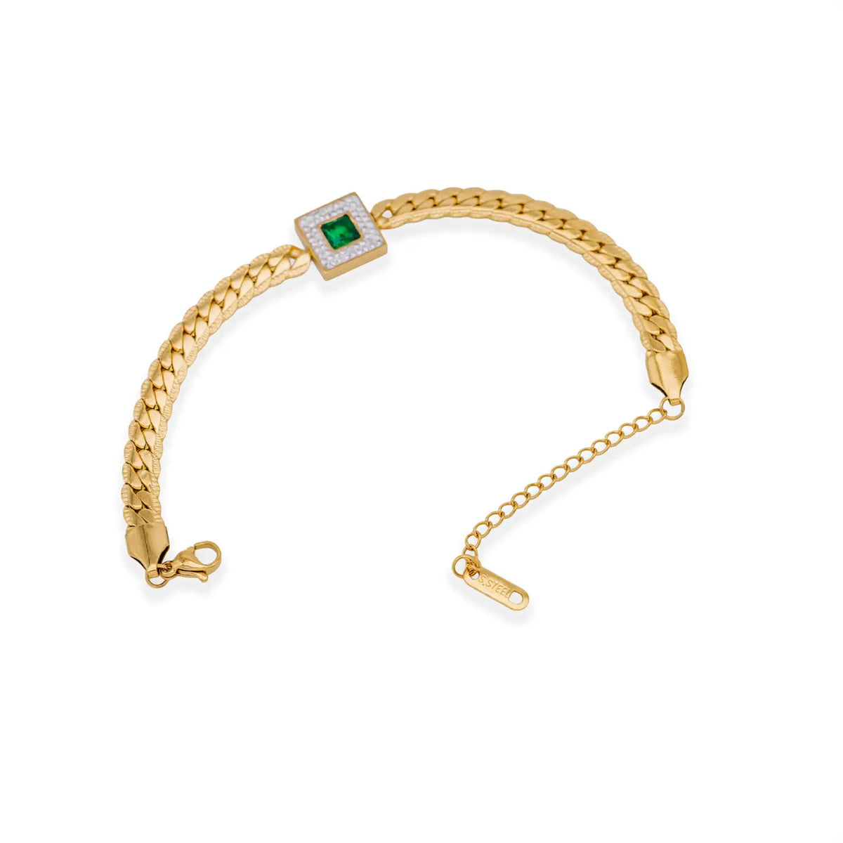 Armband mit smaragdgrünem Zirkoniastein