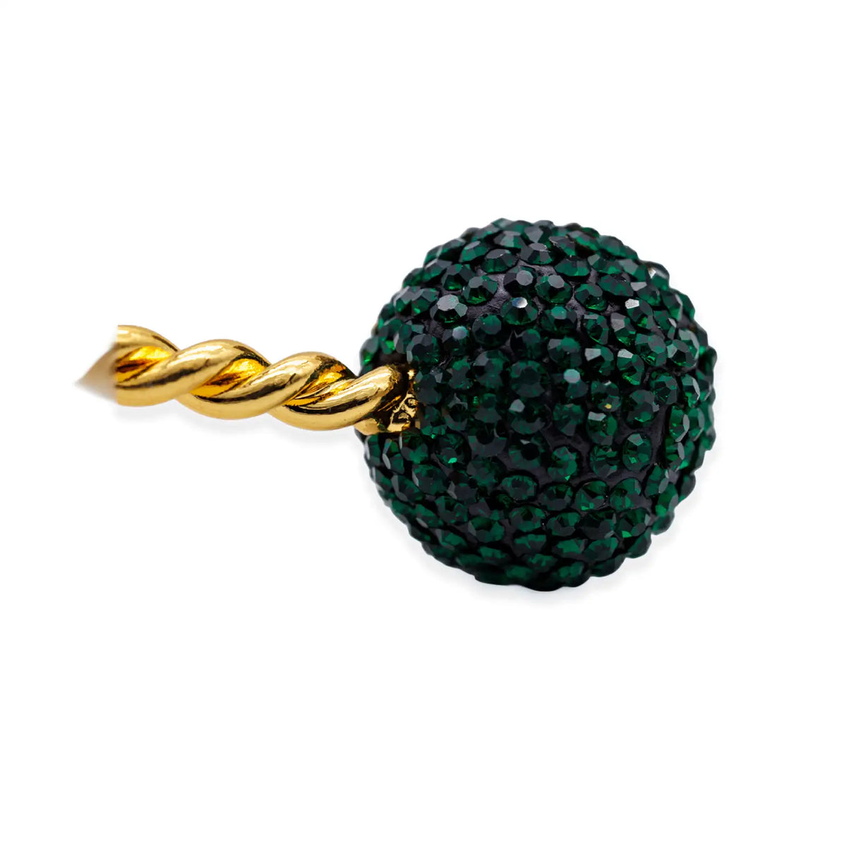 Armreif goldfarben mit grün-grauem Pavé-Detail