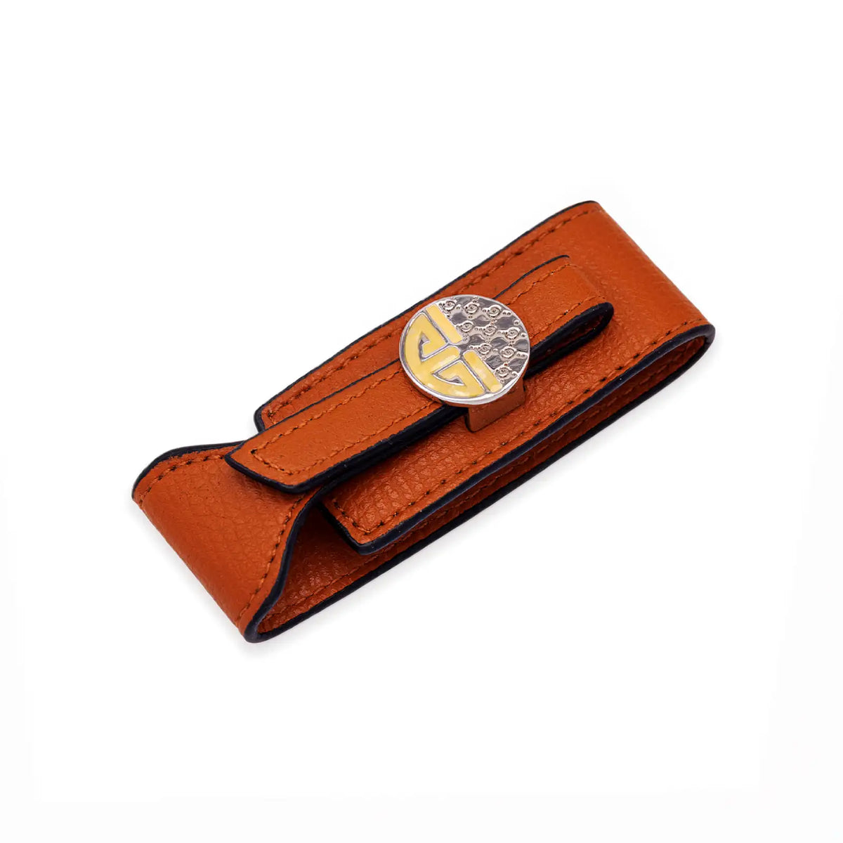 Lederarmband cognacbraun – Schiebeschlaufe in Bicolor