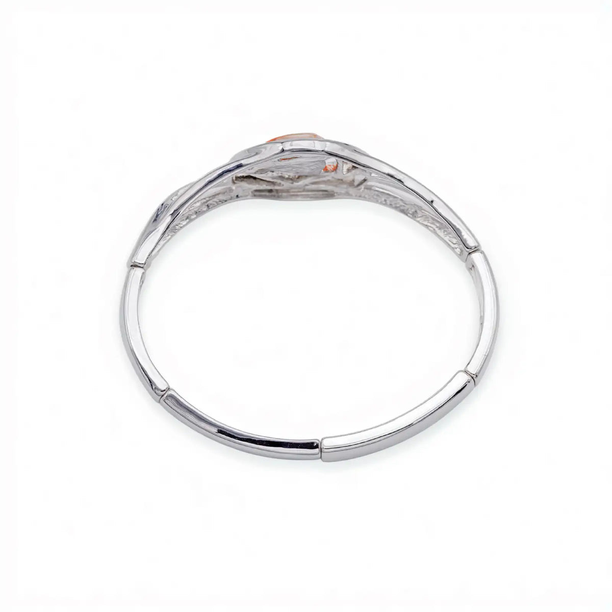 Armband silberfarben mit orangefarbenem Zentrum